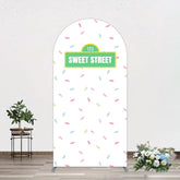Aperturee - Aperturee Colorful Candy Sweet Street Birthday Arch Backdrop