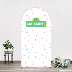 Aperturee - Aperturee Colorful Candy Sweet Street Birthday Arch Backdrop