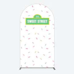 Aperturee - Aperturee Colorful Candy Sweet Street Birthday Arch Backdrop