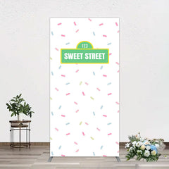 Aperturee - Aperturee Colorful Candy Sweet Street Birthday Rectangle Backdrop