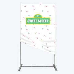 Aperturee - Aperturee Colorful Candy Sweet Street Birthday Rectangle Backdrop