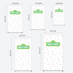Aperturee - Aperturee Colorful Candy Sweet Street Birthday Rectangle Backdrop