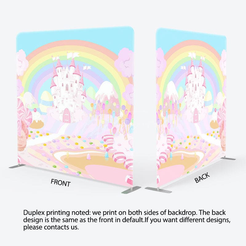 Aperturee - Aperturee Colorful Castle Candyland Square Tension Backdrop