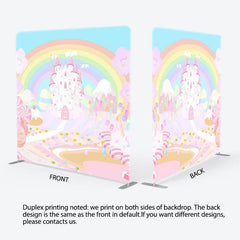 Aperturee - Aperturee Colorful Castle Candyland Square Tension Backdrop