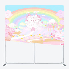 Aperturee - Aperturee Colorful Castle Candyland Square Tension Backdrop