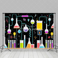 Aperturee - Aperturee Colorful Chemical Reagents Happy Lab Week Backdrop
