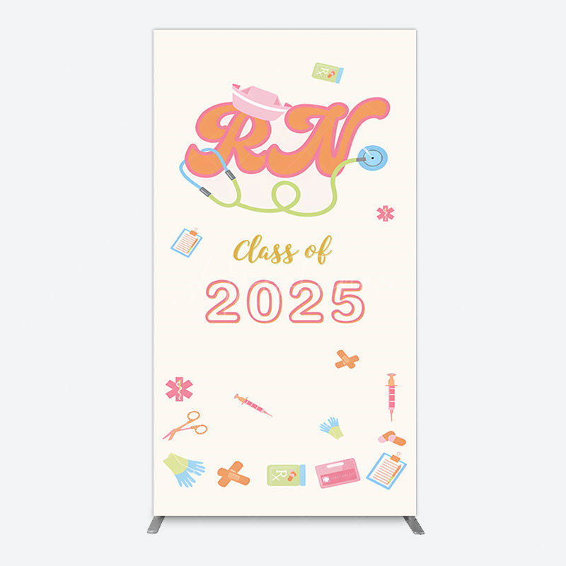 Aperturee - Aperturee Colorful Class 2025 Nurse Graduation Rectangle Backdrop