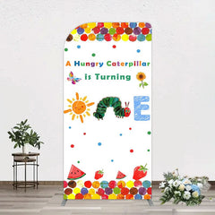 Aperturee - Aperturee Colorful Cute Caterpillar One Birthday Arch Backdrop