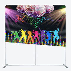 Aperturee - Aperturee Colorful Disco Dancing Party Square Tension Backdrop