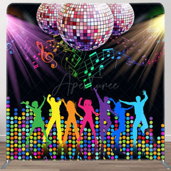 Aperturee - Aperturee Colorful Disco Dancing Party Square Tension Backdrop