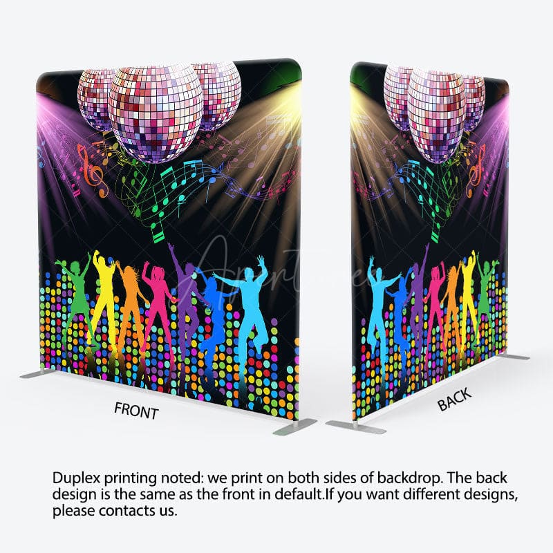 Aperturee - Aperturee Colorful Disco Dancing Party Square Tension Backdrop