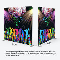 Aperturee - Aperturee Colorful Disco Dancing Party Square Tension Backdrop