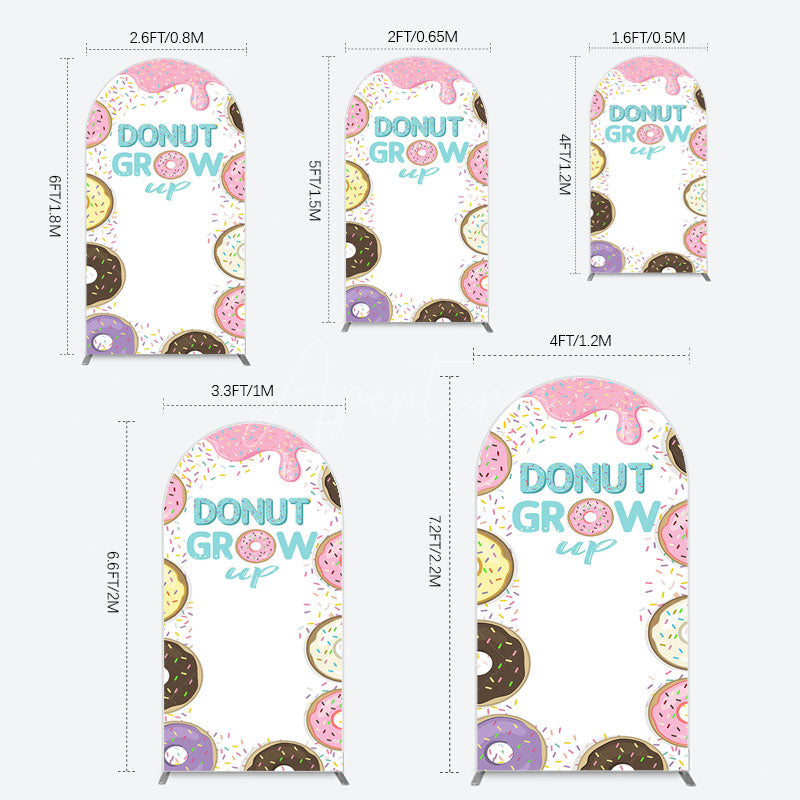 Aperturee - Aperturee Colorful Donut Dots Grow Up Birthday Arch Backdrop
