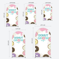 Aperturee - Aperturee Colorful Donut Dots Grow Up Birthday Arch Backdrop