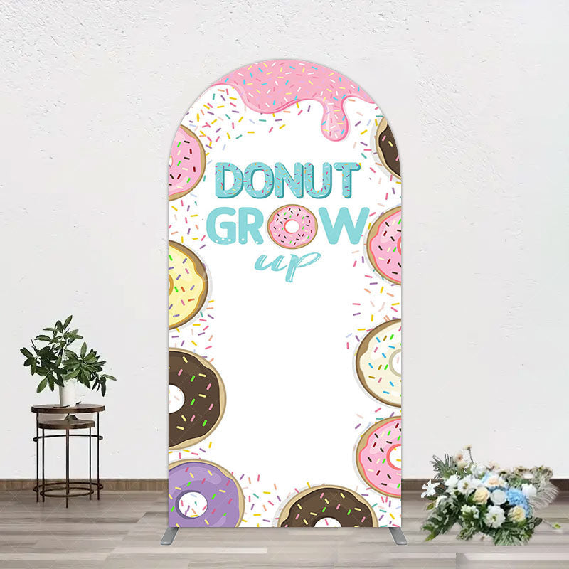 Aperturee - Aperturee Colorful Donut Dots Grow Up Birthday Arch Backdrop