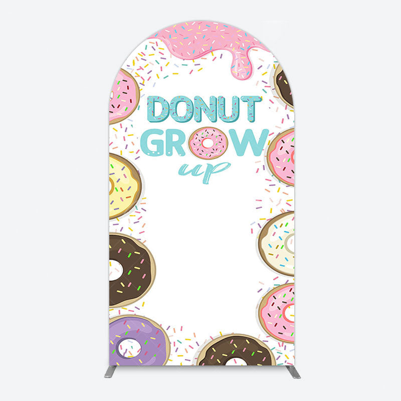 Aperturee - Aperturee Colorful Donut Dots Grow Up Birthday Arch Backdrop