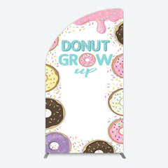 Aperturee - Aperturee Colorful Donut Dots Grow Up Birthday Half Moon Arch Backdrop