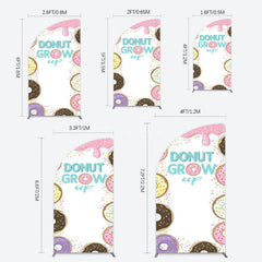Aperturee - Aperturee Colorful Donut Dots Grow Up Birthday Half Moon Arch Backdrop