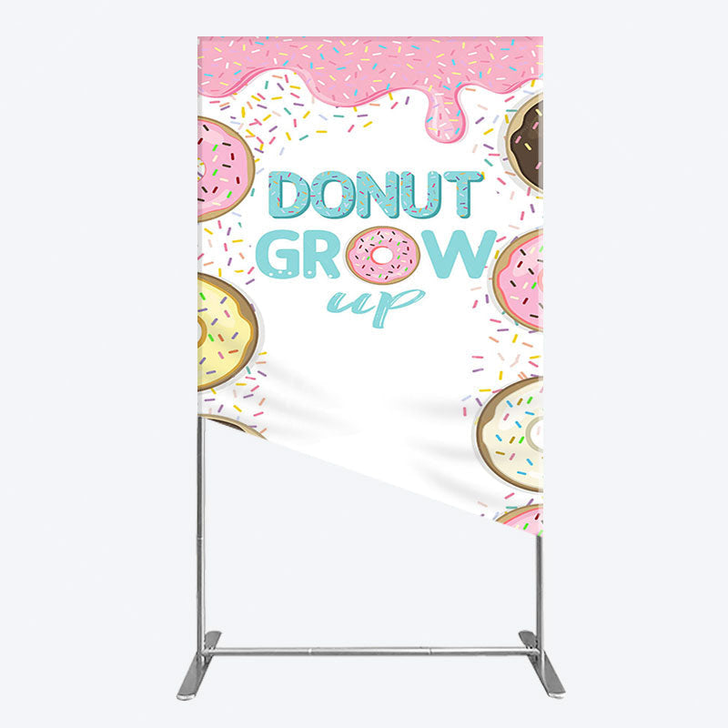 Aperturee - Aperturee Colorful Donut Dots Grow Up Birthday Rectangle Backdrop