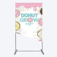 Aperturee - Aperturee Colorful Donut Dots Grow Up Birthday Rectangle Backdrop