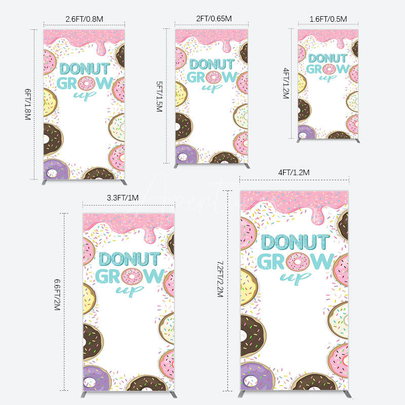 Aperturee - Aperturee Colorful Donut Dots Grow Up Birthday Rectangle Backdrop
