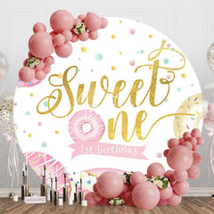 Aperturee - Aperturee Colorful Donuts Candyland Round Sweet One Backdrop