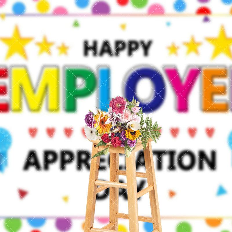Aperturee - Aperturee Colorful Dot Happy Employee Appreciation Day Backdrop