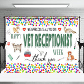 Aperturee - Aperturee Colorful Dot Thank You Vet Receptionist Week Backdrop