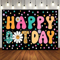 Aperturee - Aperturee Colorful Dots Floral Groovy Happy Birthday Backdrop