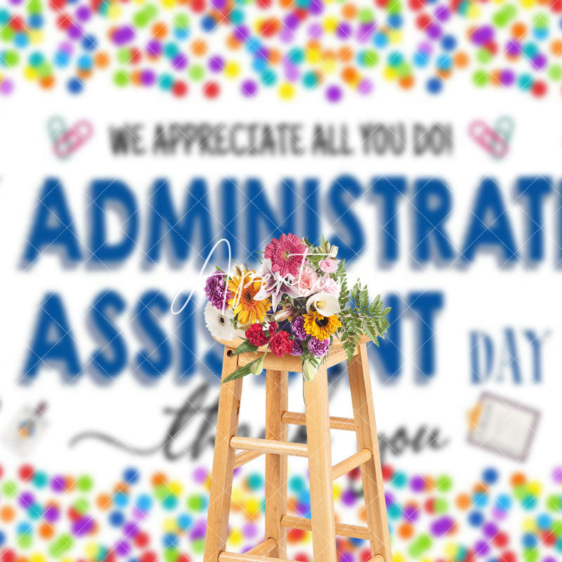 Aperturee - Aperturee Colorful Dots Thanks Administative Assistant Backdrop