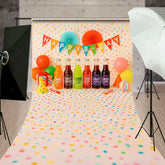 Aperturee - Aperturee Colorful Dots Wall Juice Cake Smash Photo Backdrop