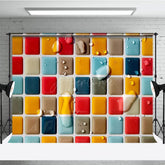 Aperturee - Aperturee Colorful Droplet Mosaic Tile Summer Vibe Backdrop