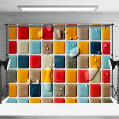 Aperturee - Aperturee Colorful Droplet Mosaic Tile Summer Vibe Backdrop