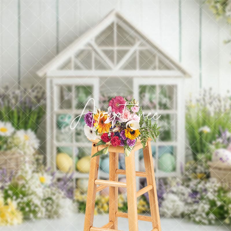 Aperturee - Aperturee Colorful Easter Eggs Spring Flowers Festive Backdrop
