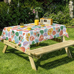 Aperturee - Aperturee Colorful Eggs Easter Party Rectangle Tablecloth