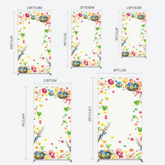 Aperturee - Aperturee Colorful Eggs Hearts Leaves Easter Rectangle Backdrop