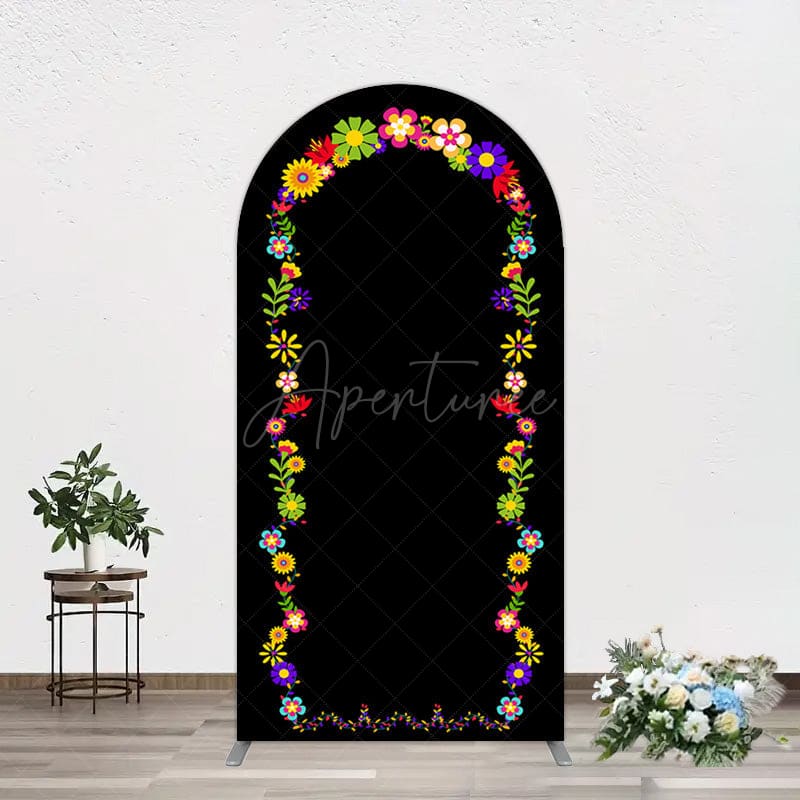 Aperturee - Aperturee Colorful Flag Mexican Carnival Party Arch Backdrop