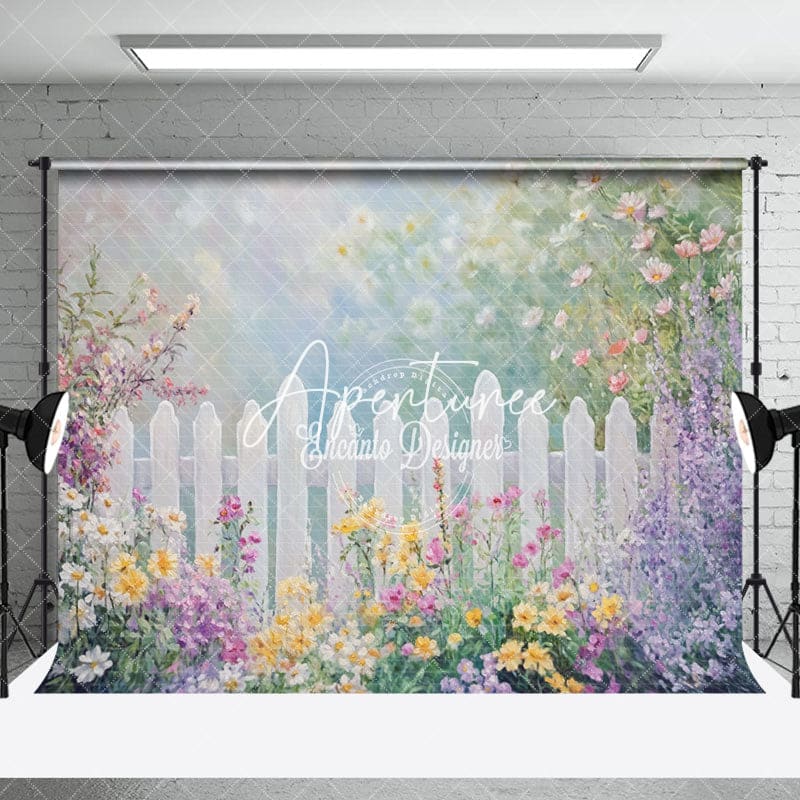 Aperturee - Aperturee Colorful Floor Garden Fence Spring Combo Set Backdrop