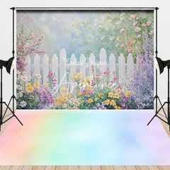 Aperturee - Aperturee Colorful Floor Garden Fence Spring Combo Set Backdrop
