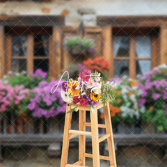 Aperturee - Aperturee Colorful Floral Outdoor Window View Spring Backdrop