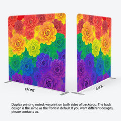 Aperturee - Aperturee Colorful Floral Pattern Birthday Pillow Case Backdrop