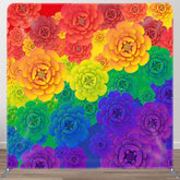 Aperturee - Aperturee Colorful Floral Pattern Birthday Pillow Case Backdrop