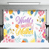 Aperturee - Aperturee Colorful Floral Worlds Greatest Mother Backdrop