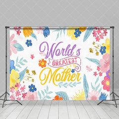 Aperturee - Aperturee Colorful Floral Worlds Greatest Mother Backdrop