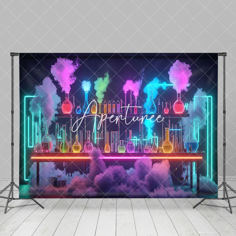 Aperturee - Aperturee Colorful Foggy Chemistry Experiment Lab Week Backdrop
