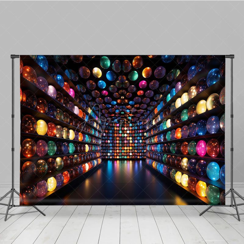 Aperturee - Aperturee Colorful Galaxy Orbs Photography Backdrop Abstract Glowing Spheres Wall Futuristic Sci-Fi Studio Background