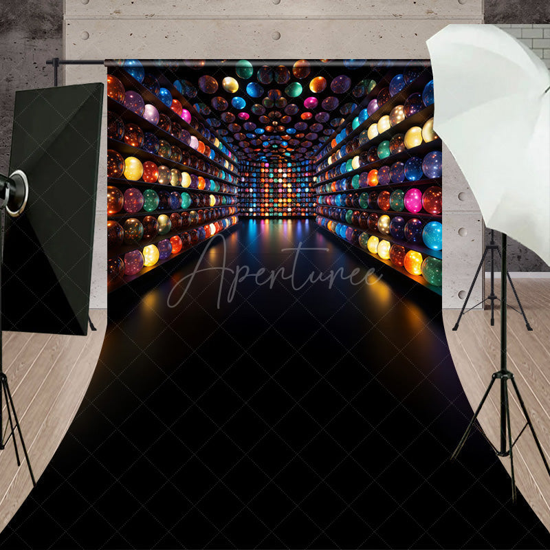 Aperturee - Aperturee Colorful Galaxy Orbs Sweep Backdrop Abstract Glowing Spheres Wall Futuristic Sci-Fi Studio Background