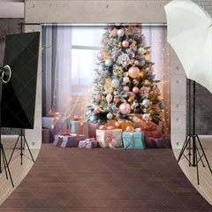 Aperturee - Aperturee Colorful Gifts Bells Xmas Trees Christmas Backdrop