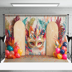 Aperturee - Aperturee Colorful Graffiti Tribal Masquerade Balloon Backdrop