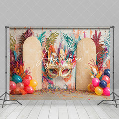 Aperturee - Aperturee Colorful Graffiti Tribal Masquerade Balloon Backdrop